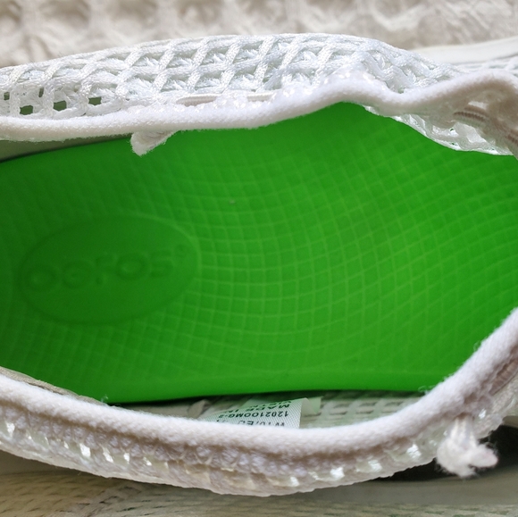Oofos oomega white mesh sneaker recovery shoes size women's 10 - Picture 6 of 8